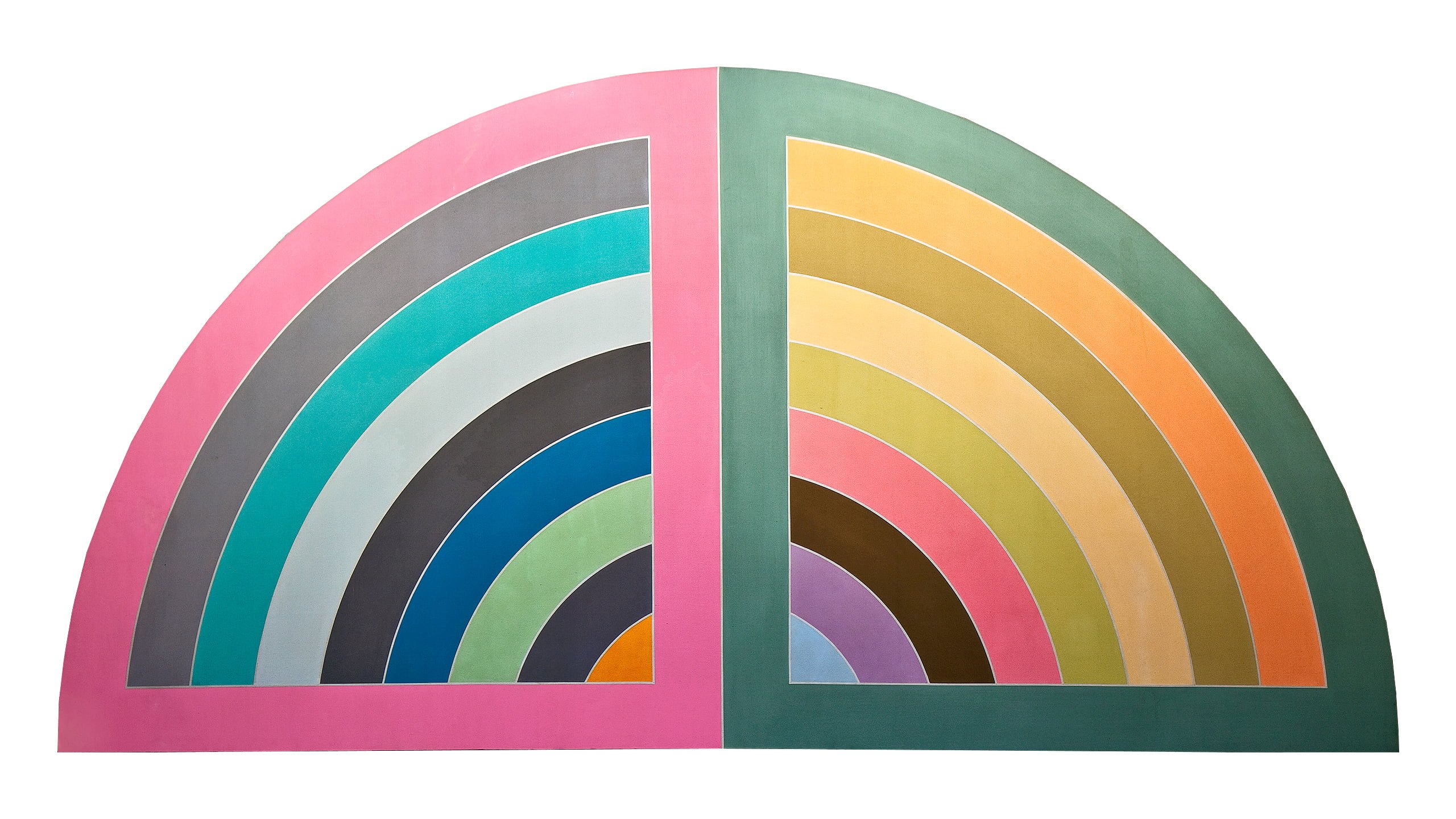 Interior lobby at 199 Water Street looking at Frank Stella artwork.